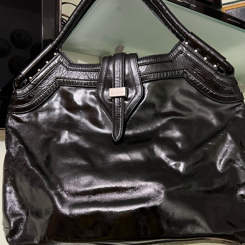 Botkier Black Patent Leather Tote Shoulder Bag Purse